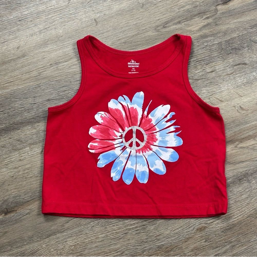 Way to Celebrate Girl Red White and Blue Tank Top Size XS